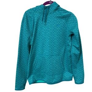 Nike Therma-Fit Women's Hoodie M Teal Geo Pattern Pullover Fleece Gym Activewear